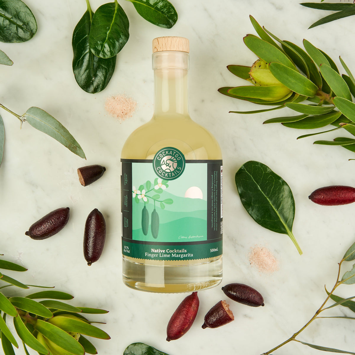 Finger Lime Margarita 500ml Stylised with Natives